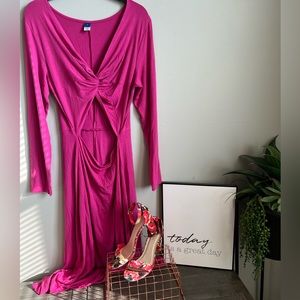 Maxi Dress with Split Top-Pink and Navy